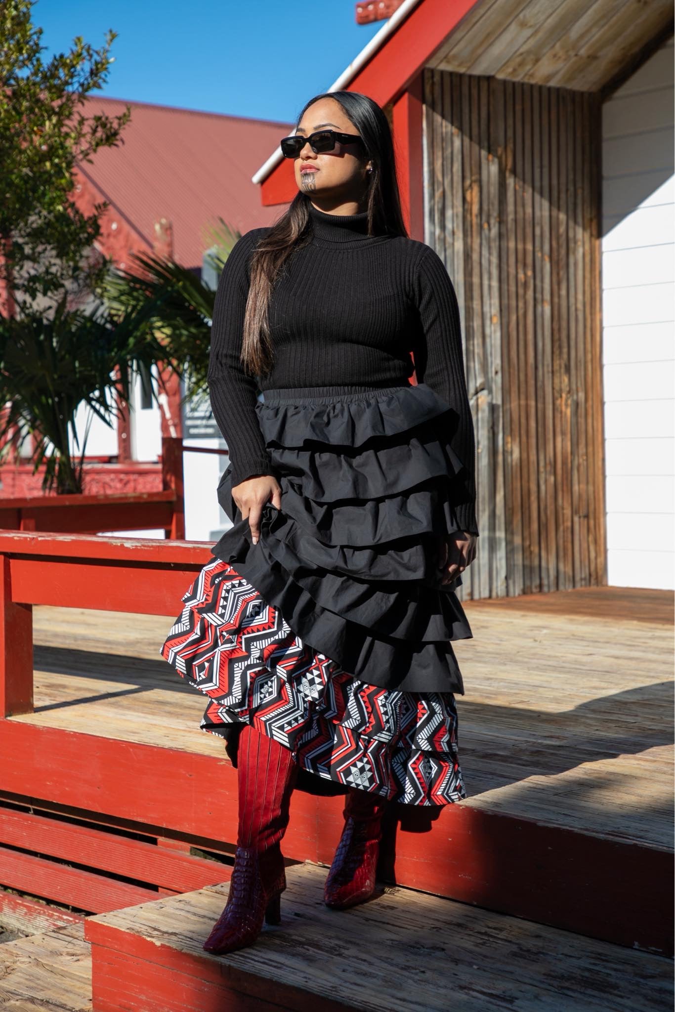 Pua-tiered skirt