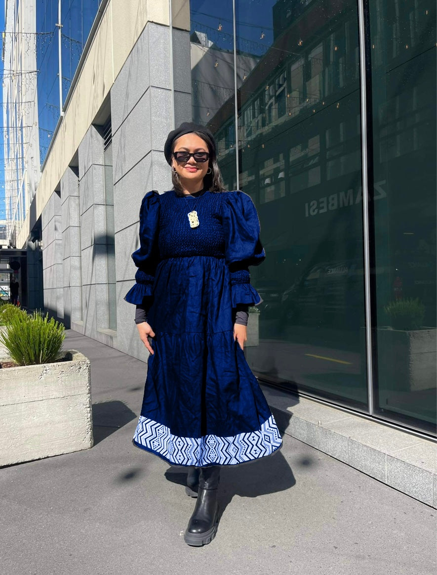 Huatau Dress-Blue